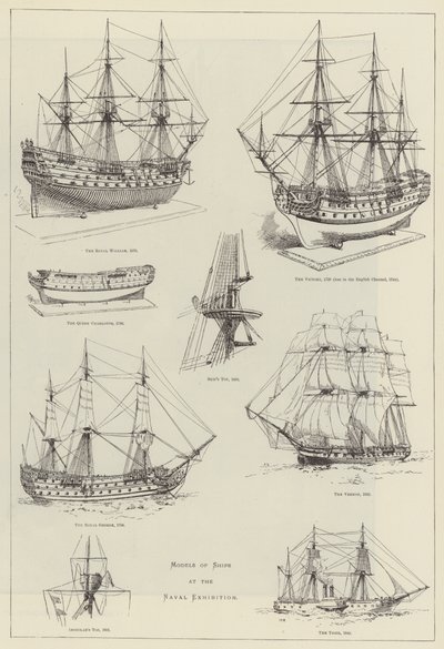 Models of Ships at the Naval Exhibition by English School